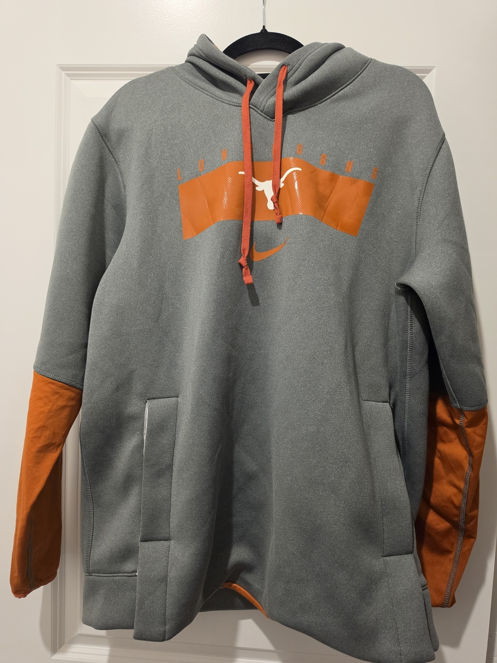 Texas Longhorns Nike Therma CQ6105 Gray Orange Pullover Hoodie Jacket Mens XL
